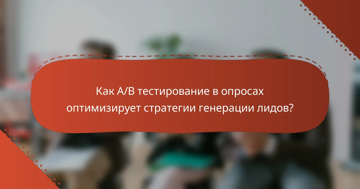 Как A/B тестирование в опросах оптимизирует стратегии генерации лидов?
