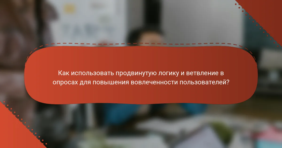 Как использовать продвинутую логику и ветвление в опросах для повышения вовлеченности пользователей?