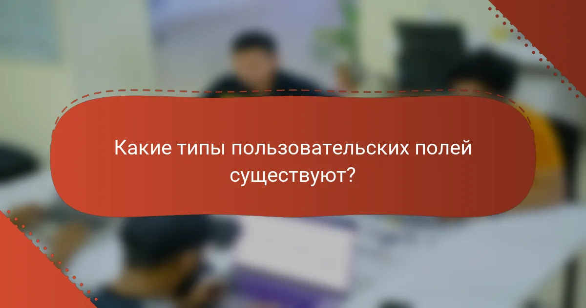 Какие типы пользовательских полей существуют?