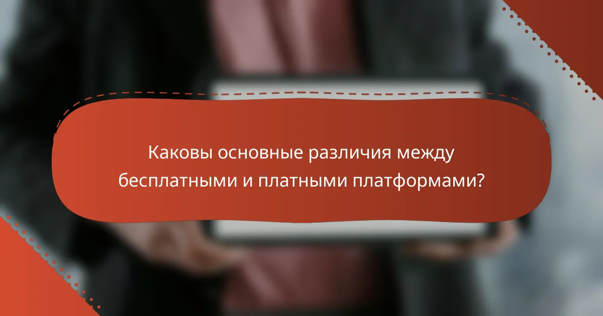 Каковы основные различия между бесплатными и платными платформами?