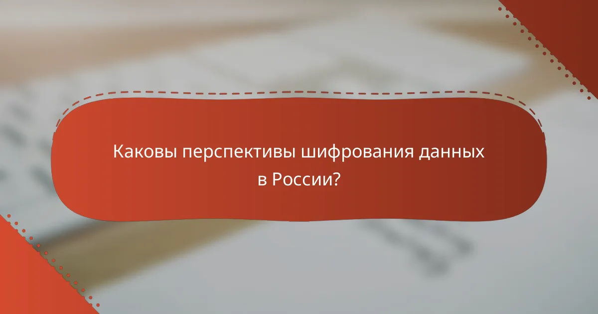 Каковы перспективы шифрования данных в России?